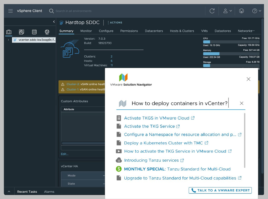 VMware Solution Navigator preview