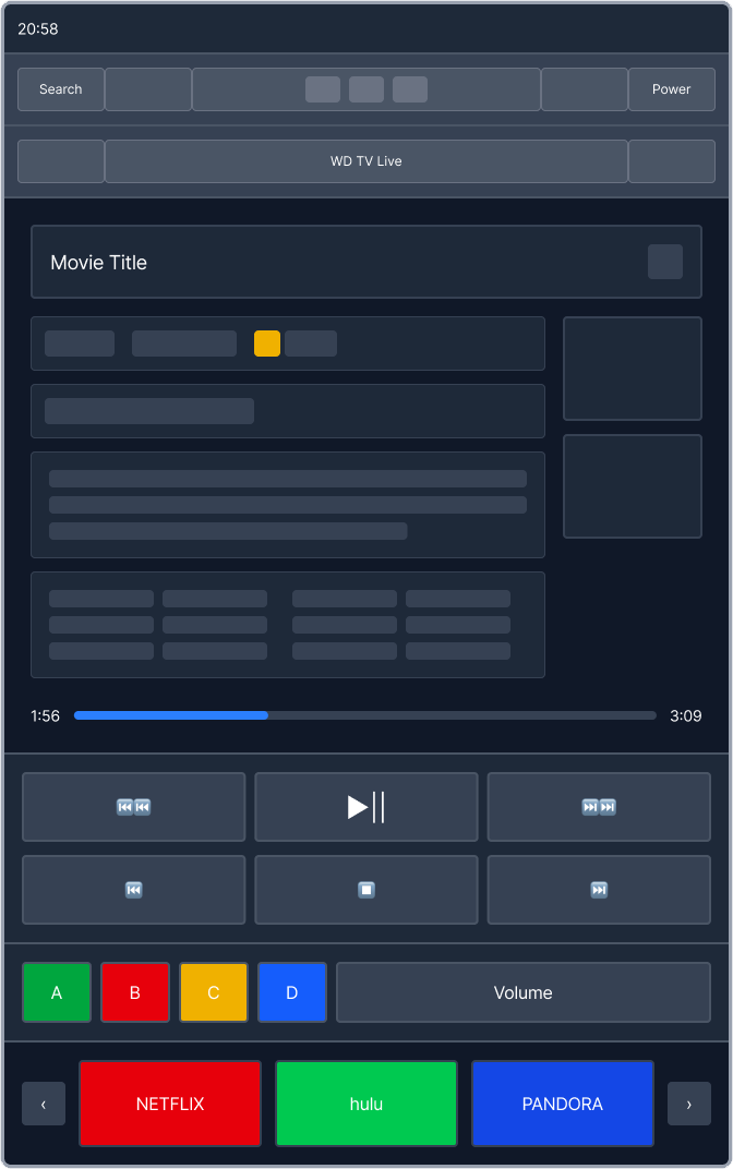 Phone wireframe: movie