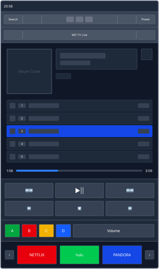 Phone wireframe: song