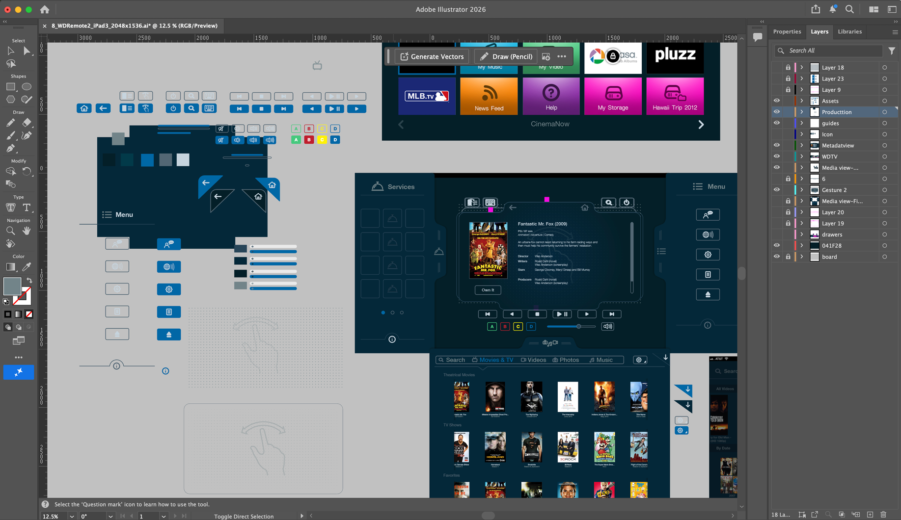 WD Remote components artboard