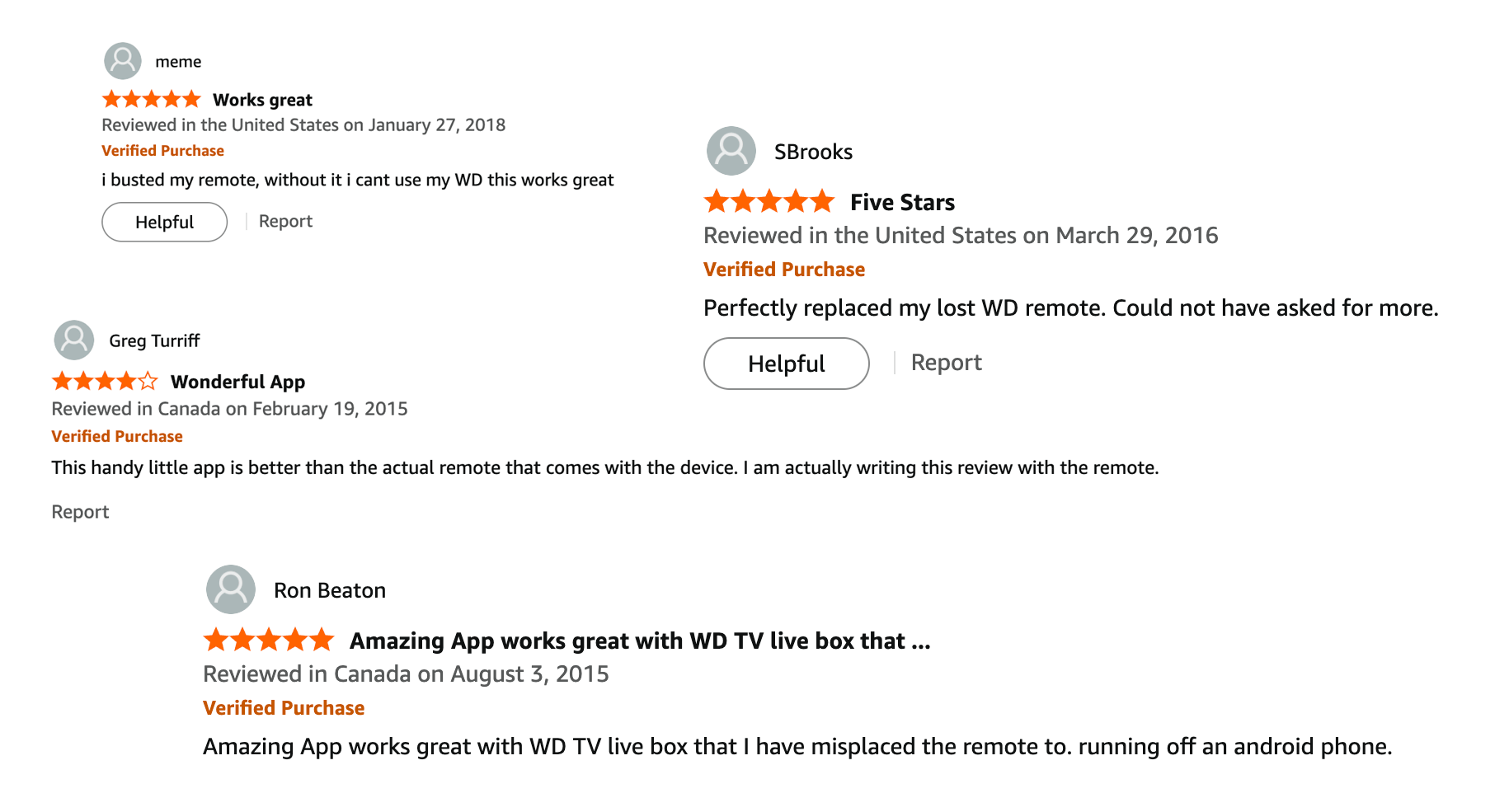 WD Remote App Store customer reviews