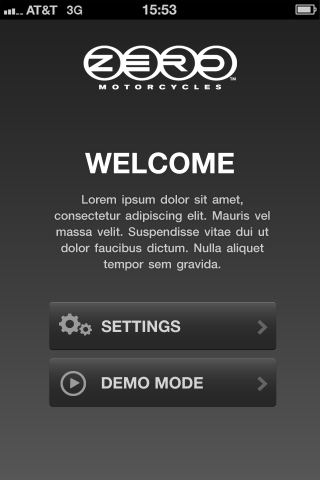 Final mock: welcome screen