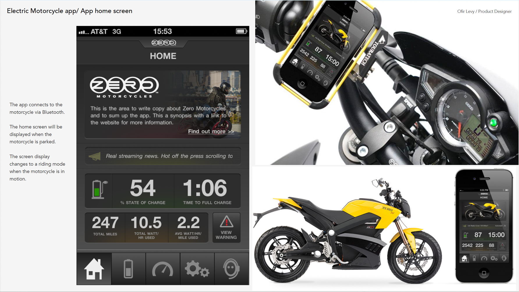 Zero Motorcycles app final outcome